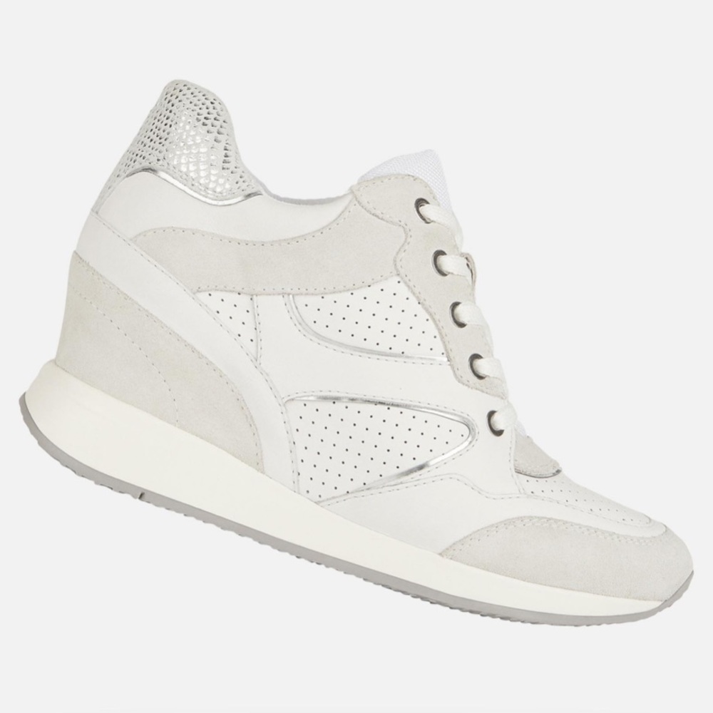 Geox Women's White and Gray Sneakers